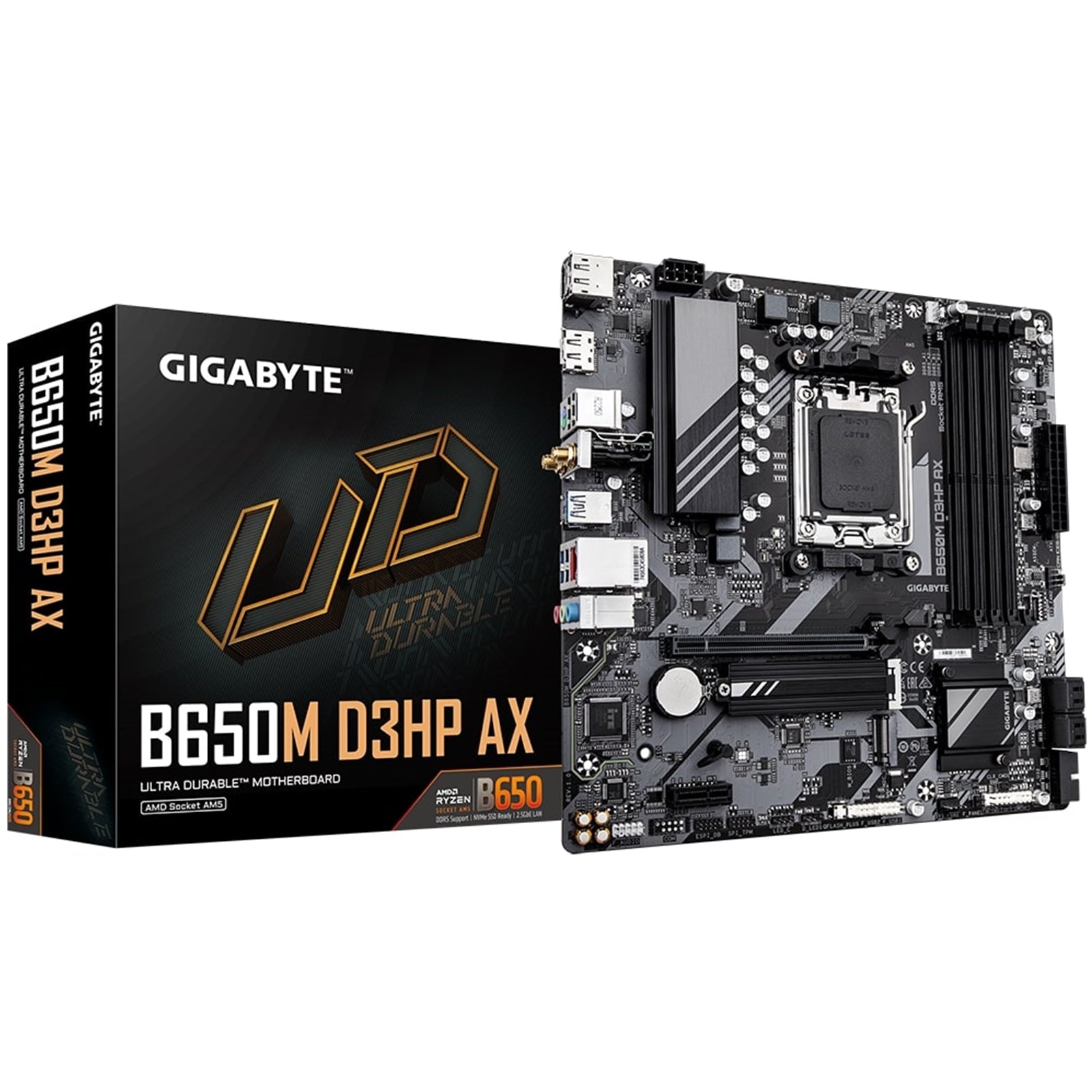 Gigabyte B650M D3HP AX AM5 Micro-ATX Motherboard DDR5 WiFi 6E Gigabyte B650M D3HP AX AM5 Micro-ATX Motherboard DDR5 WiFi 6E